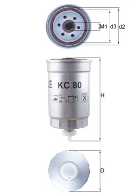 Filtro de combustível KC80 Mahle Original