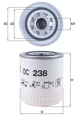 Filtro de óleo OC238 Mahle Original