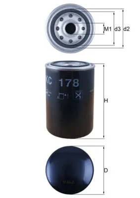 Filtro de combustível KC178 Mahle Original