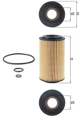 Filtro de óleo OX153D3 Mahle Original