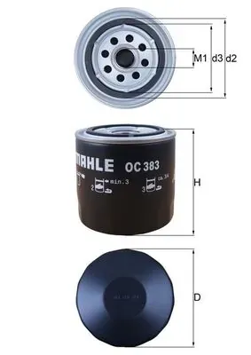 Filtro de óleo OC383 Mahle Original