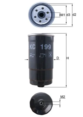 Filtro de combustível KC199 Mahle Original