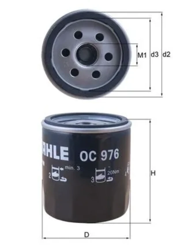 OC976 Mahle Original filtro de óleo