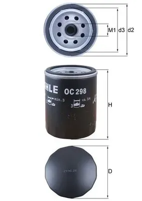 Filtro de óleo OC298 Mahle Original
