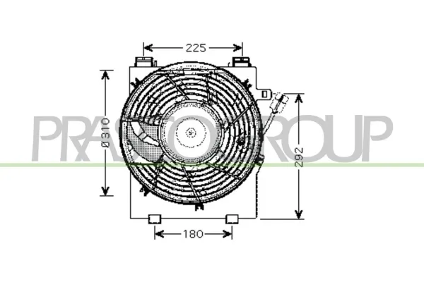 Difusor do radiador de esfriamento, montado com motor e roda de aletas A5806 HELLA