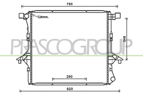 Radiador de esfriamento de motor Volkswagen AMAROK 2HA, 2HB, S1B, S6B, S7A, S7B