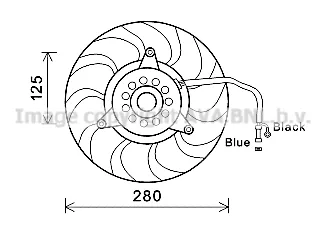 Ventilador elétrico de esfriamento montado (motor + roda de aletas) Audi 100 C4