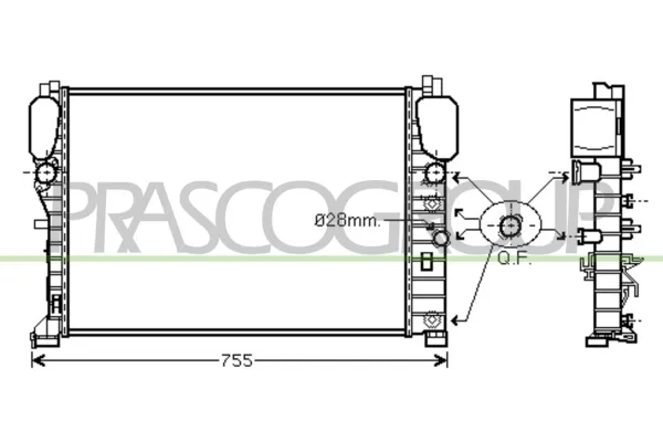 Radiador de esfriamento de motor 5016081 Polcar