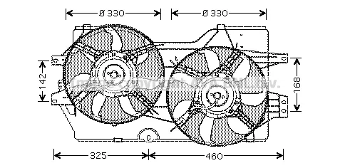 Ventilador elétrico de esfriamento montado (motor + roda de aletas) Chrysler Voyager II GS