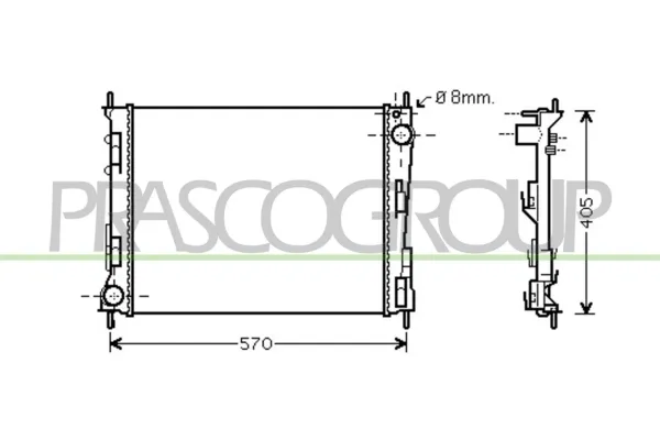 Radiador de esfriamento de motor 600108A2 Polcar