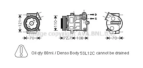 Compressor de aparelho de ar condicionado 50500379 Fiat/Alfa/Lancia