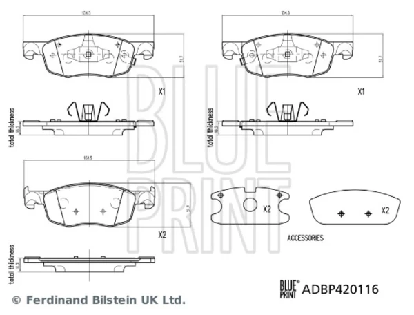 Sapatas do freio dianteiras de disco para Toyota Yaris (P21)