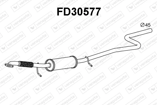 Silenciador, parte central FD30577 Veneporte