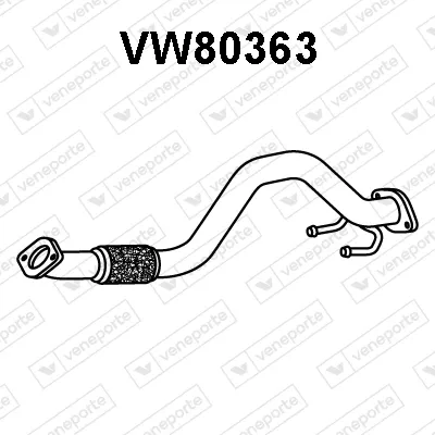 Tubo de admissão dianteiro (calças) do silenciador VW80363 Veneporte