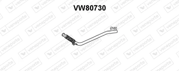 Silenciador, parte central VW80730 Veneporte