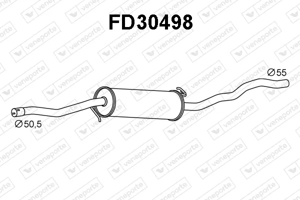 Silenciador, parte central FD30498 Veneporte