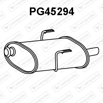 Silenciador, parte traseira PG45294 Veneporte