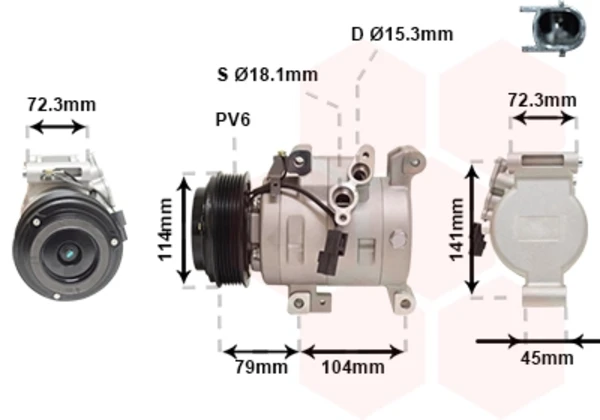 2701K702 VAN Wezel compressor de aparelho de ar condicionado
