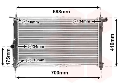 Radiador de esfriamento de motor 81002014 VAN Wezel