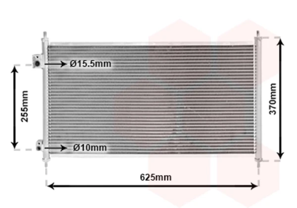 25005202 VAN Wezel radiador de aparelho de ar condicionado