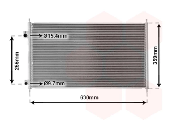 25005165 VAN Wezel radiador de aparelho de ar condicionado