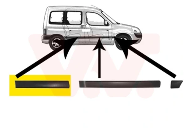 Moldura da porta traseira direita inferior 4051426 VAN Wezel