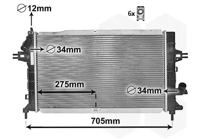 Radiador de esfriamento de motor 37002364 VAN Wezel