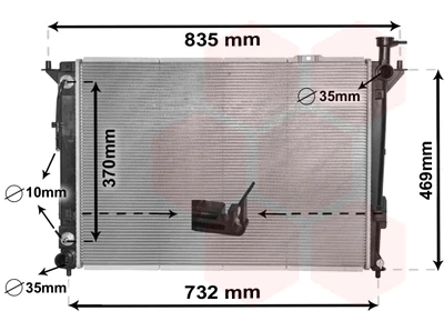 Radiador de esfriamento de motor 82002352 VAN Wezel