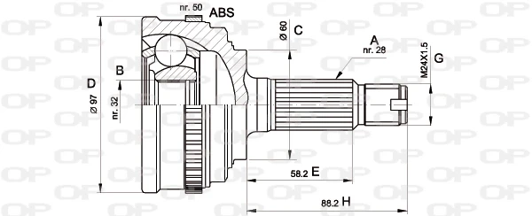 CVJ513010 Open Parts junta homocinética externa dianteira