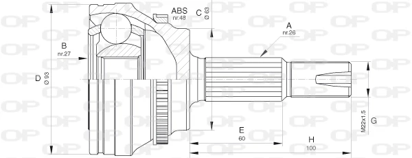 CVJ565910 Open Parts
