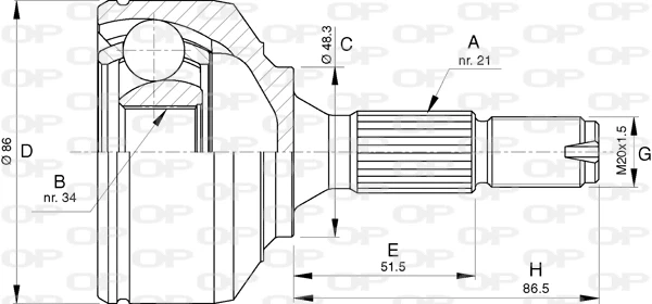 CVJ578010 Open Parts
