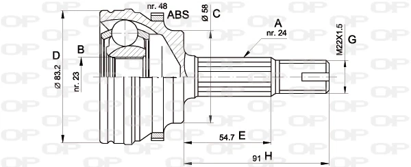 CVJ550810 Open Parts