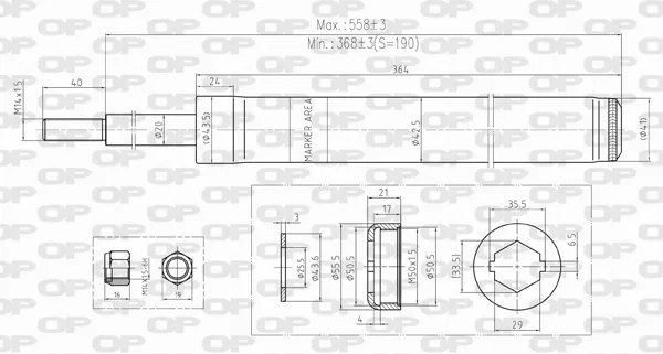 Amortecedor dianteiro SAB823331 Open Parts