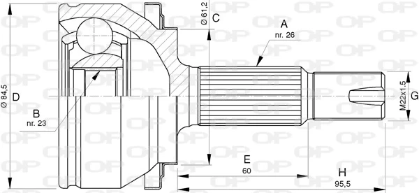 CVJ573910 Open Parts