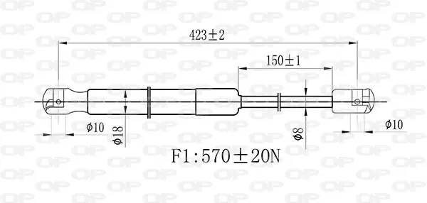 Amortecedor da capota GSR646100 Open Parts
