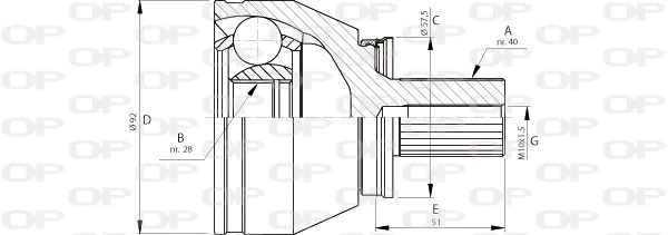 CVJ5713.10 Open Parts junta homocinética externa dianteira