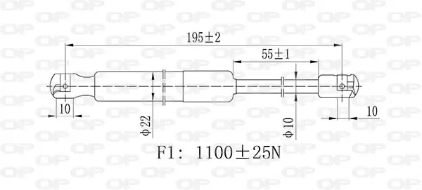 Amortecedor da capota GSR643600 Open Parts