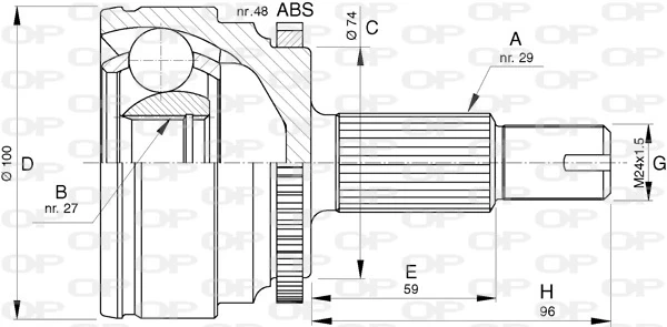 CVJ573810 Open Parts