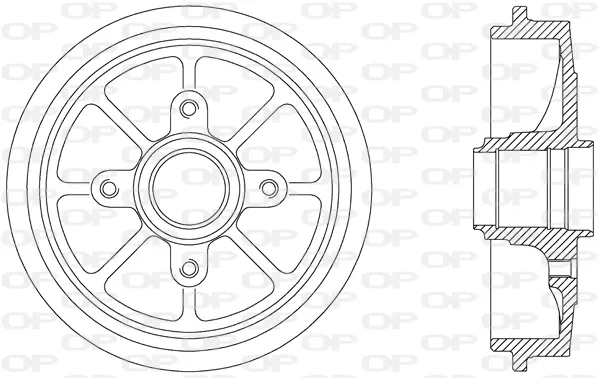 Tambor do freio traseiro BAD903030 Open Parts