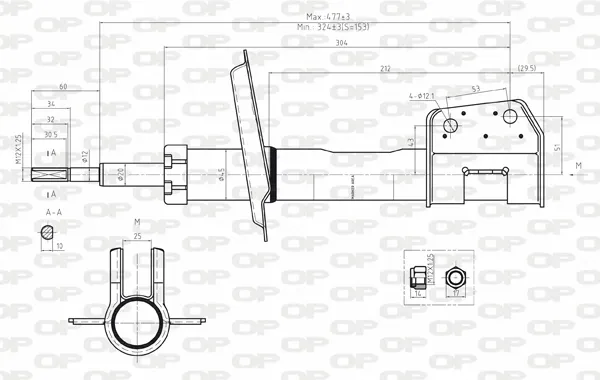 Amortecedor dianteiro SAB802631 Open Parts