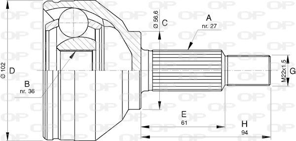 CVJ574010 Open Parts