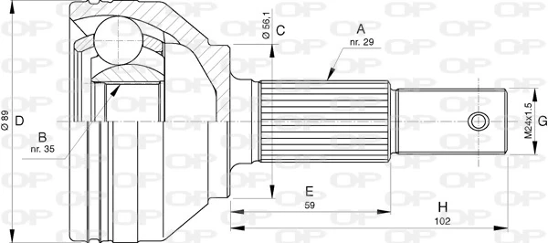 CVJ575410 Open Parts