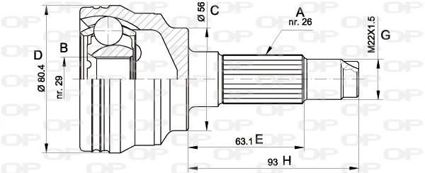 CVJ555410 Open Parts