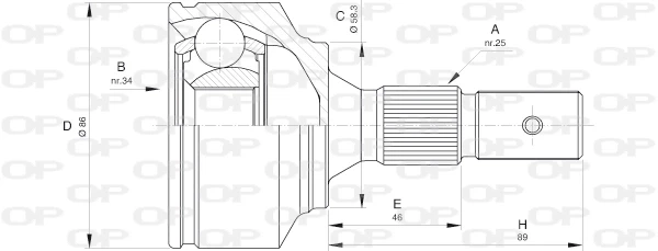 CVJ552910 Open Parts