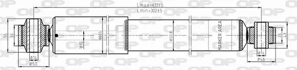Amortecedor traseiro Renault Master 3 FV, JV