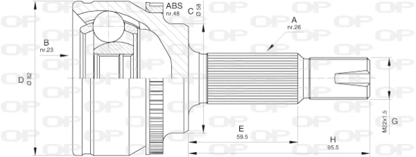 CVJ558810 Open Parts