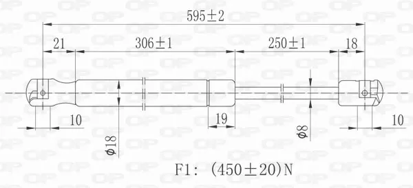 Amortecedor da capota GSR620500 Open Parts