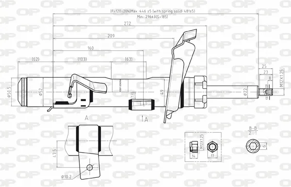 Amortecedor dianteiro direito SAB803831 Open Parts