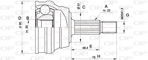 CVJ500810 Open Parts