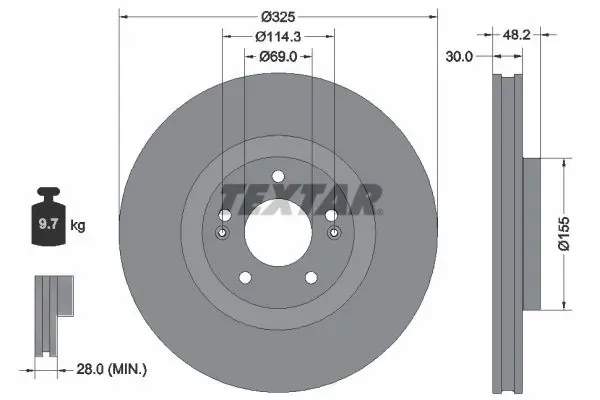 Disco do freio dianteiro KIA Sorento 4 MQ4, MQ4A